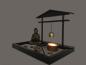 Preview: Zen - Garten mit Buddhafigur Glocke Stein Sand Nr: HY1902